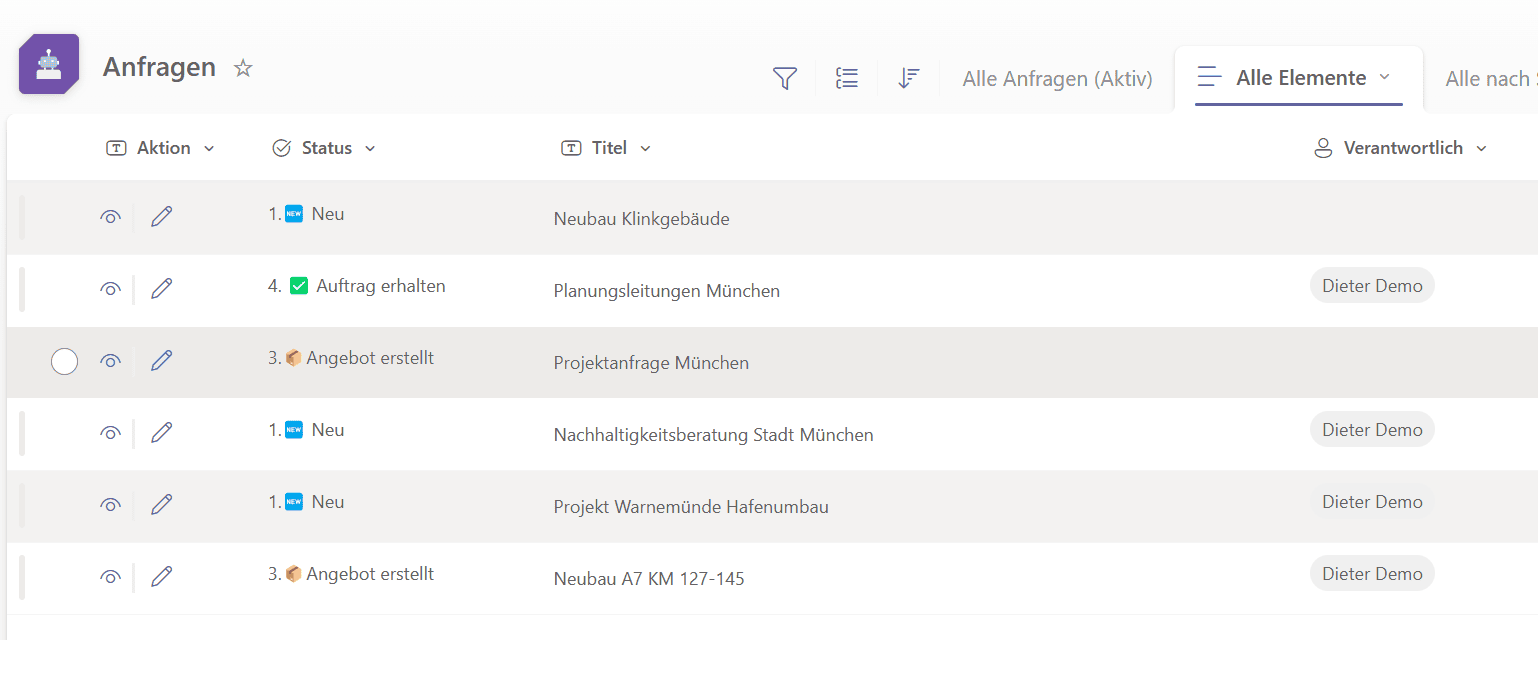 Teamsware Akquise Mangagement in Microsoft Teams